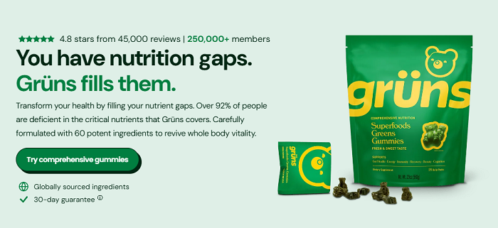 Get Gruns! Fast Acting, Delicious and Vegan! 